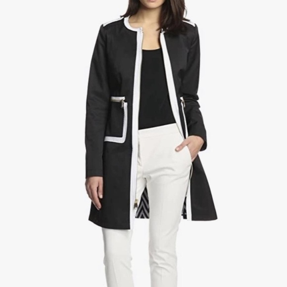 Via Spiga Black & White Rain Jacket - Picture 1 of 8